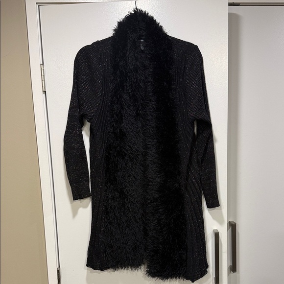 Lauren Michelle Sweaters - Lauren Michelle Black Fuzzy Cardigan